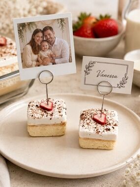 Tres Leches Cake Photo & Place Card Holder Set of 2 | Handmade Latin American